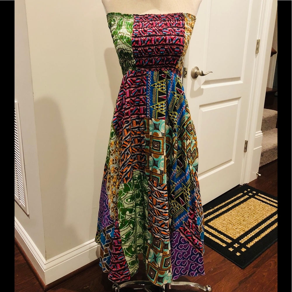 Gorgeous Ankara Patchwork Strapless Flair Dress - image 2